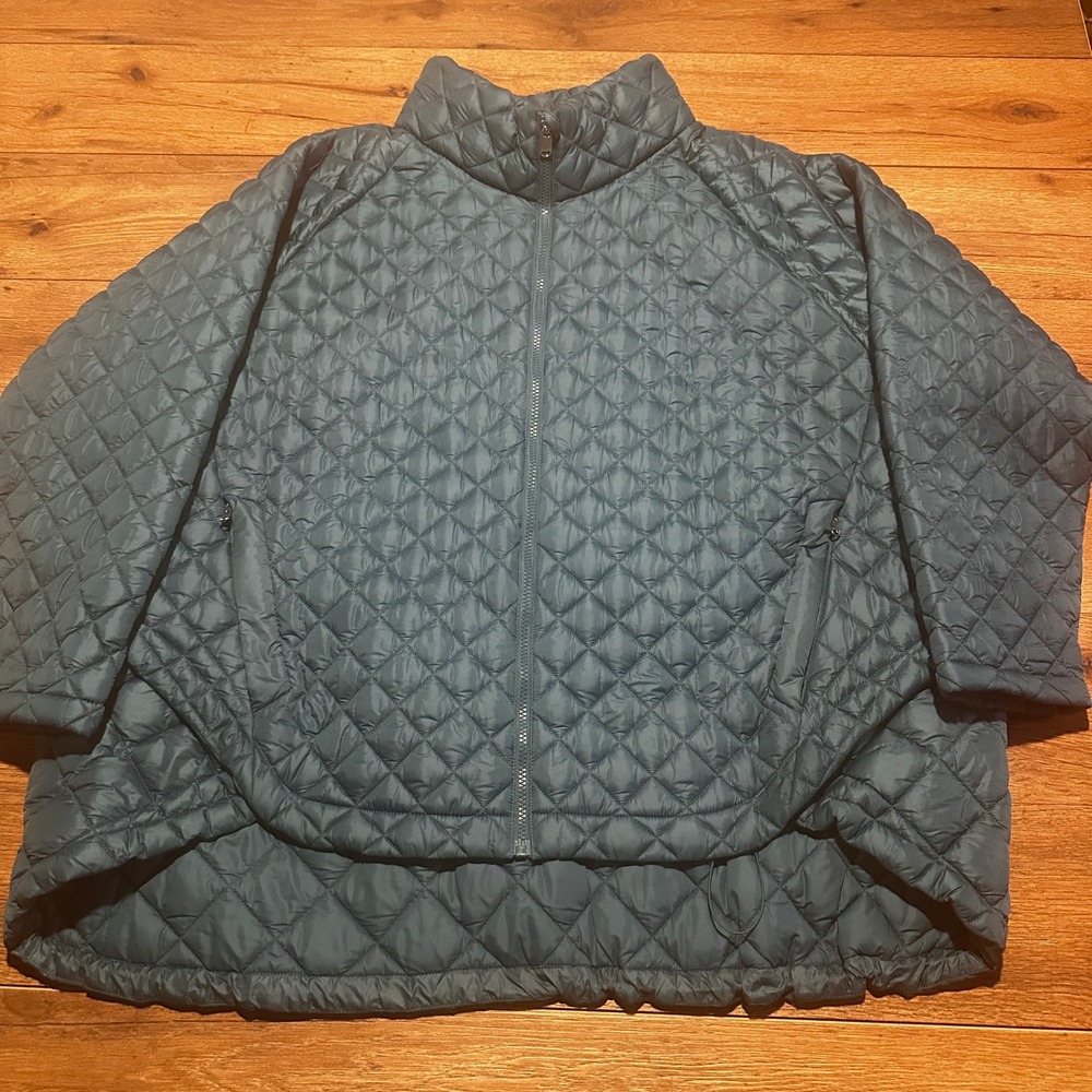 Athleta Teal Blue Quilted Puffer Jacket Womens 3X
